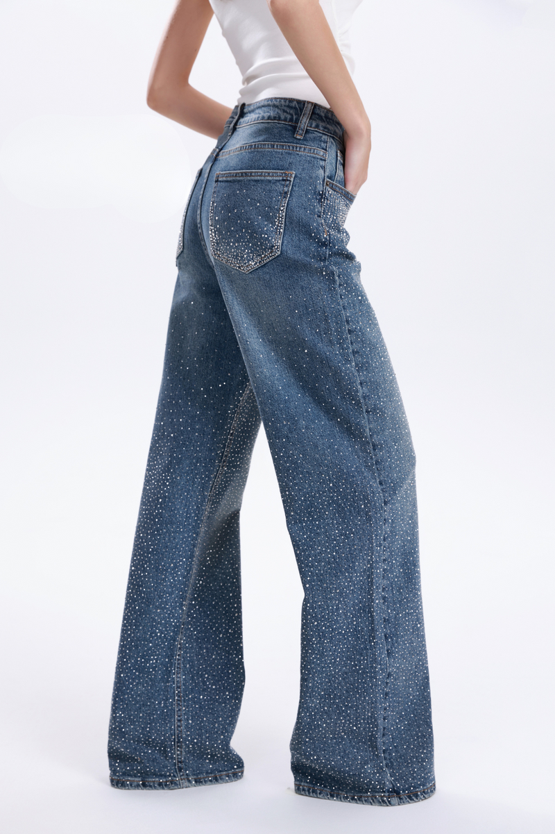 MARIANNE EMBELLISHED JEANS DARK DENIM WASH