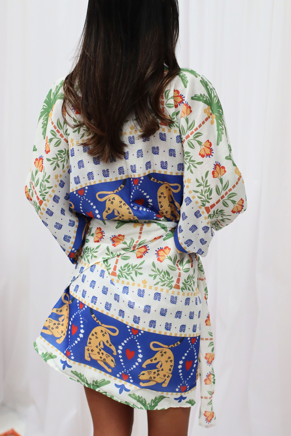 Sonia Mini Wrap Dress Leopard