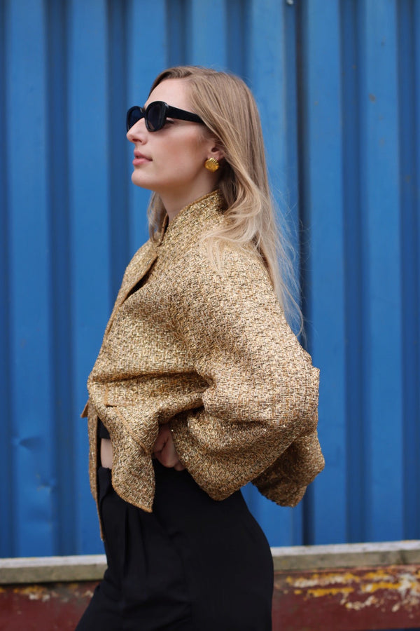 LUNA OVERSIZED BOMBER GOLD