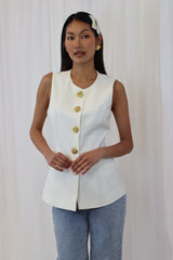 KARRO WAISTCOAT WHITE