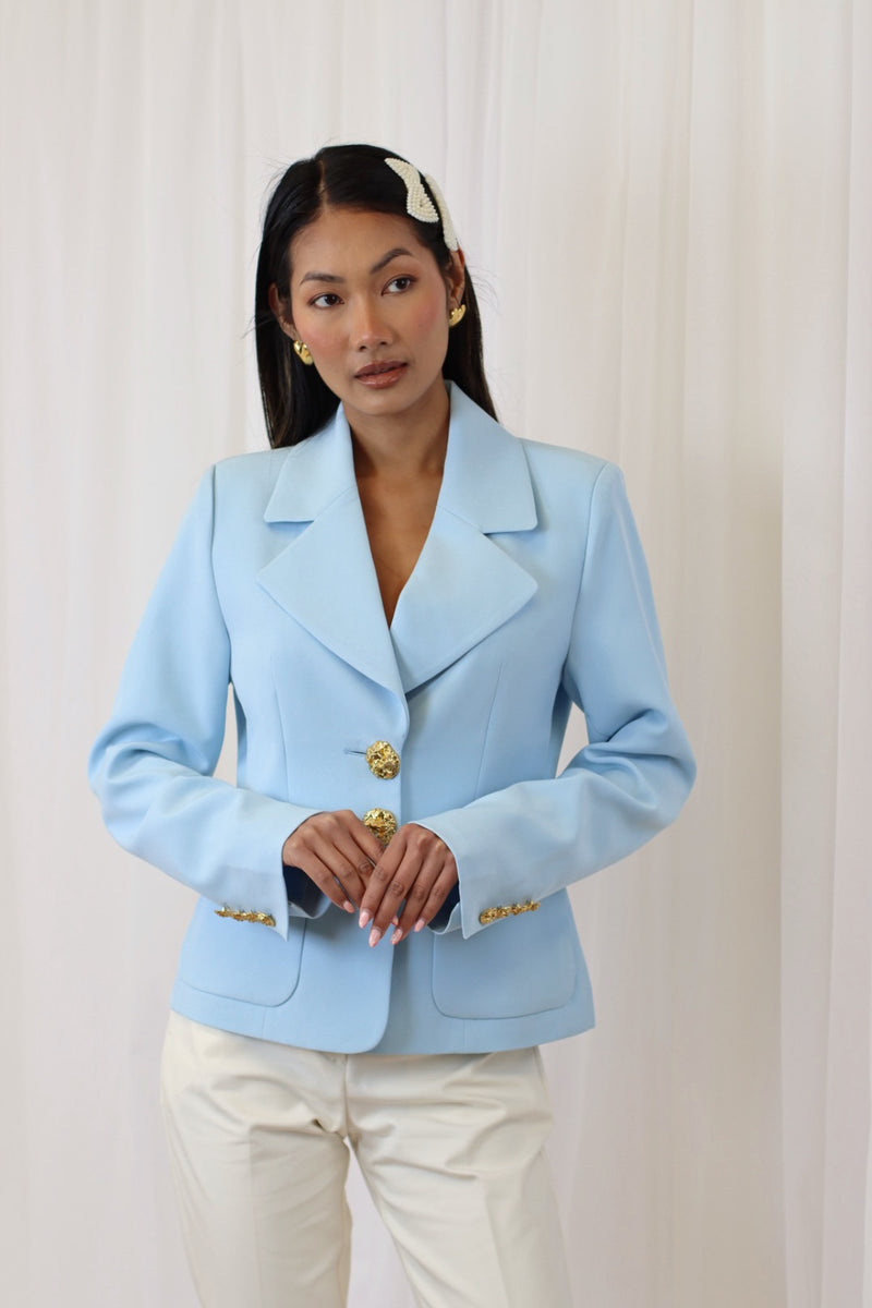 KARMEL FITTED BLAZER BABY BLUE