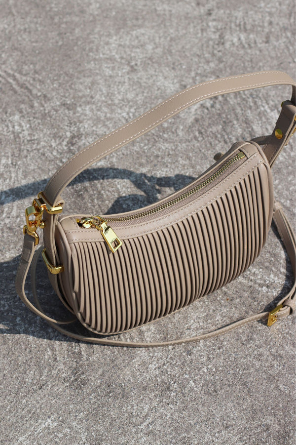 FLORIANNA PLISSE BAG TAUPE