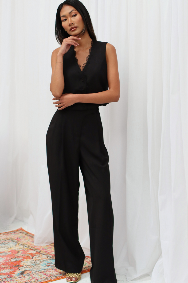 Sindee Shimmer Trousers Black