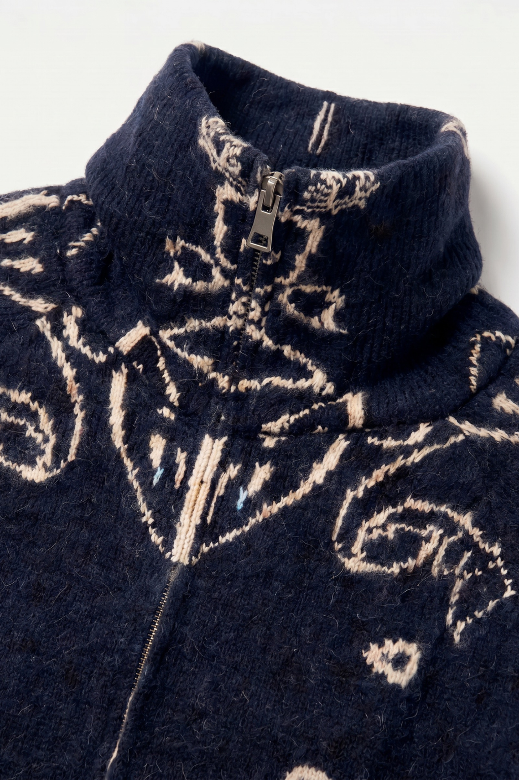 KAJA PAISLEY BANDANA PRINT ZIP UP CARDIGAN NAVY