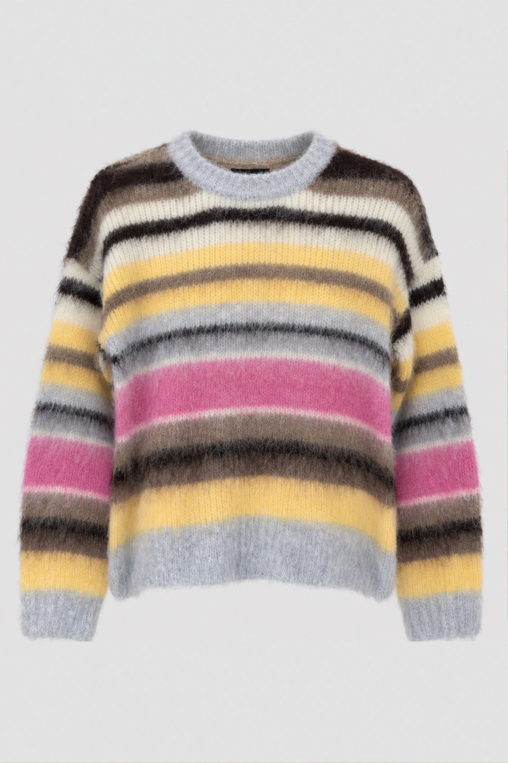 KEY JUMPER GREY STRIPE - WITH CASHMERE
