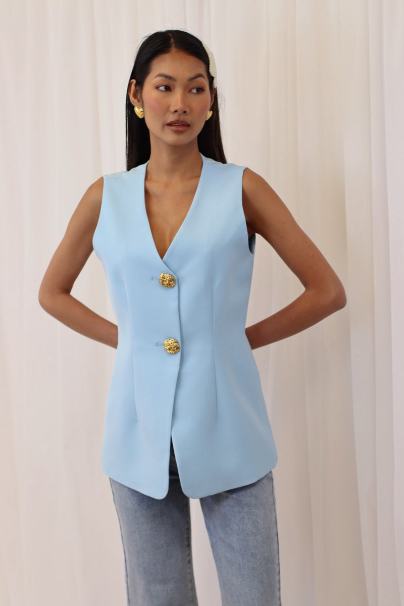 Karrie Waistcoat Baby Blue