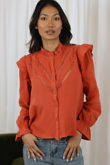 CELINE BLOUSE RUST