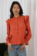 CELINE BLOUSE RUST