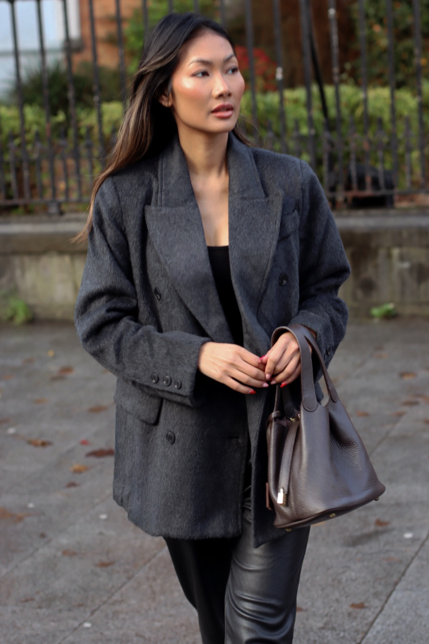 LENNY BRUSHED BLAZER CHARCOAL
