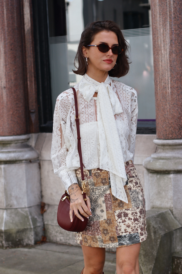 LUZ PATCHWORK PRINT MINI SKIRT