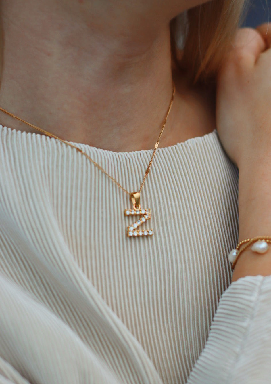 Oversized Alphabet Pendant Necklace