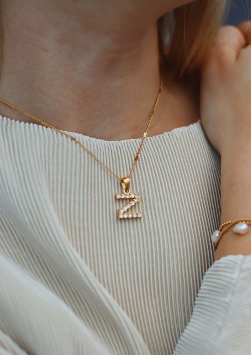 Oversized Alphabet Pendant Necklace