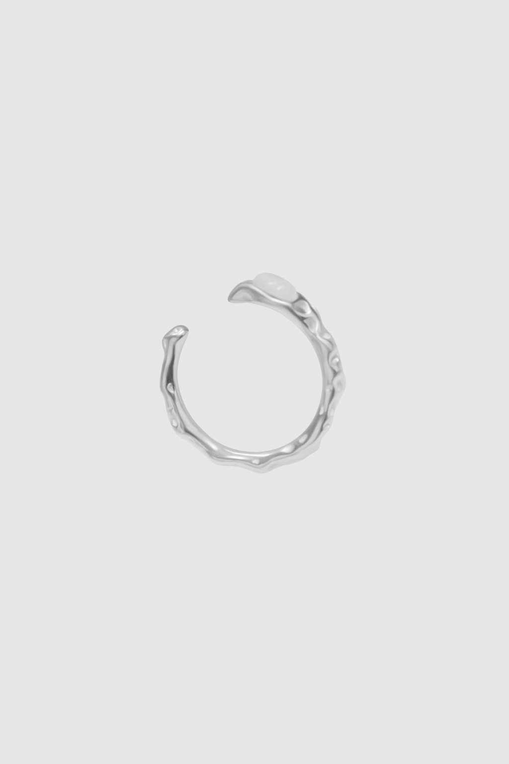 Open moon stone adjustable ring
