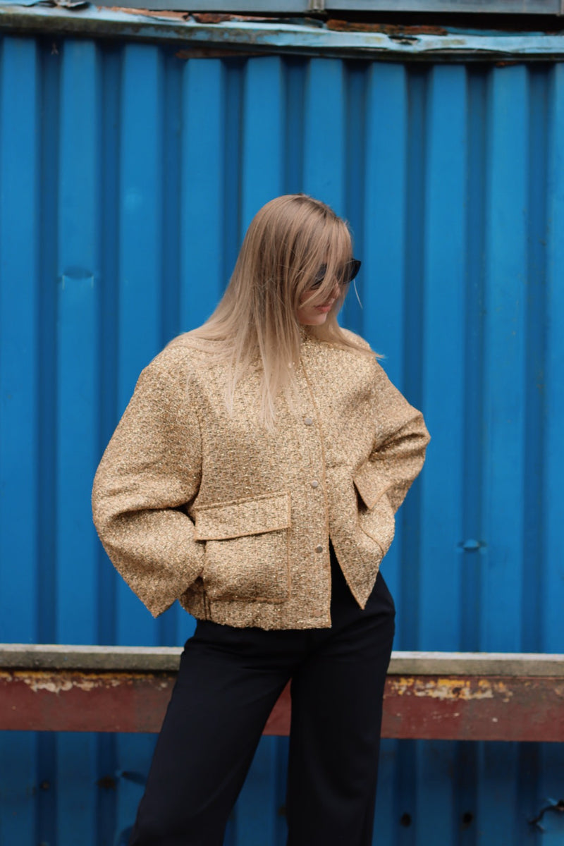 LUNA OVERSIZED BOMBER GOLD