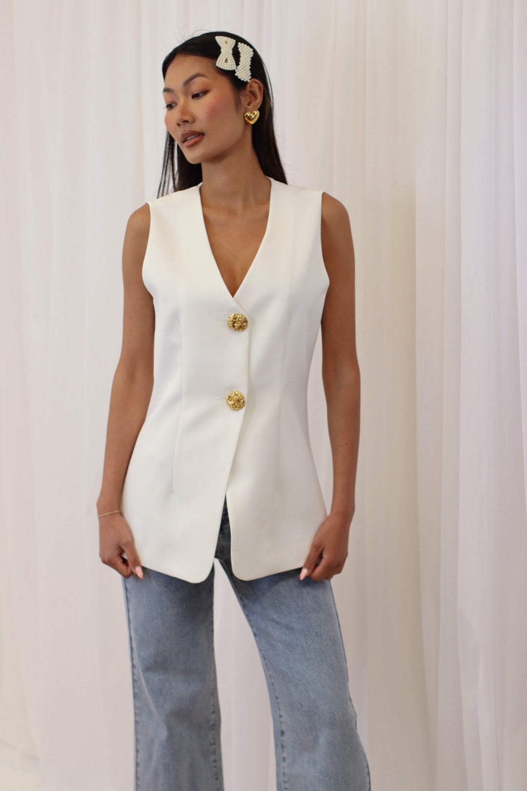 Karrie Waistcoat White