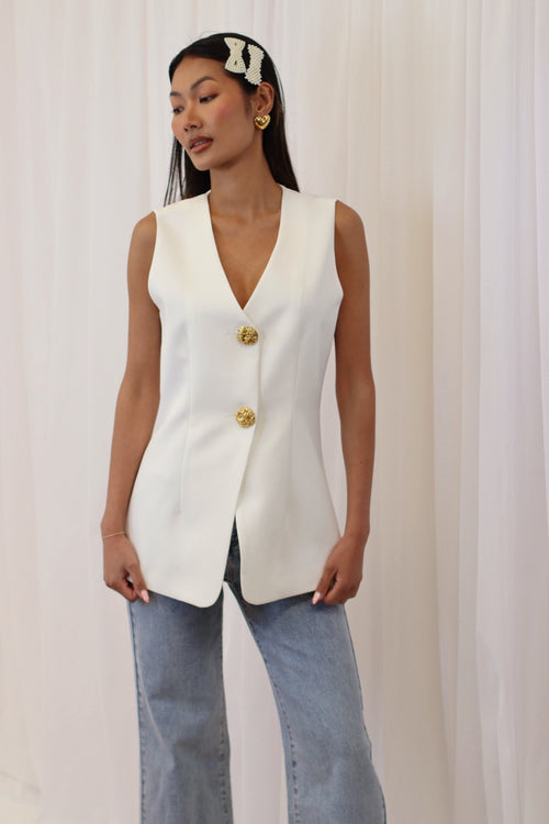 Karrie Waistcoat White