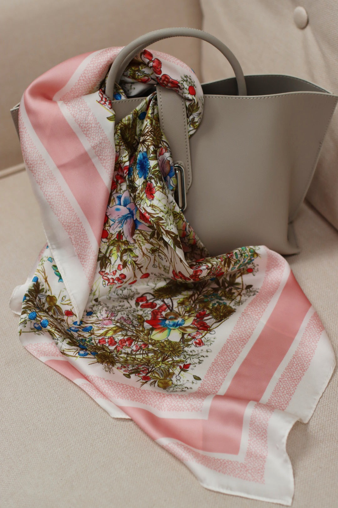 Pink Floral Scarf