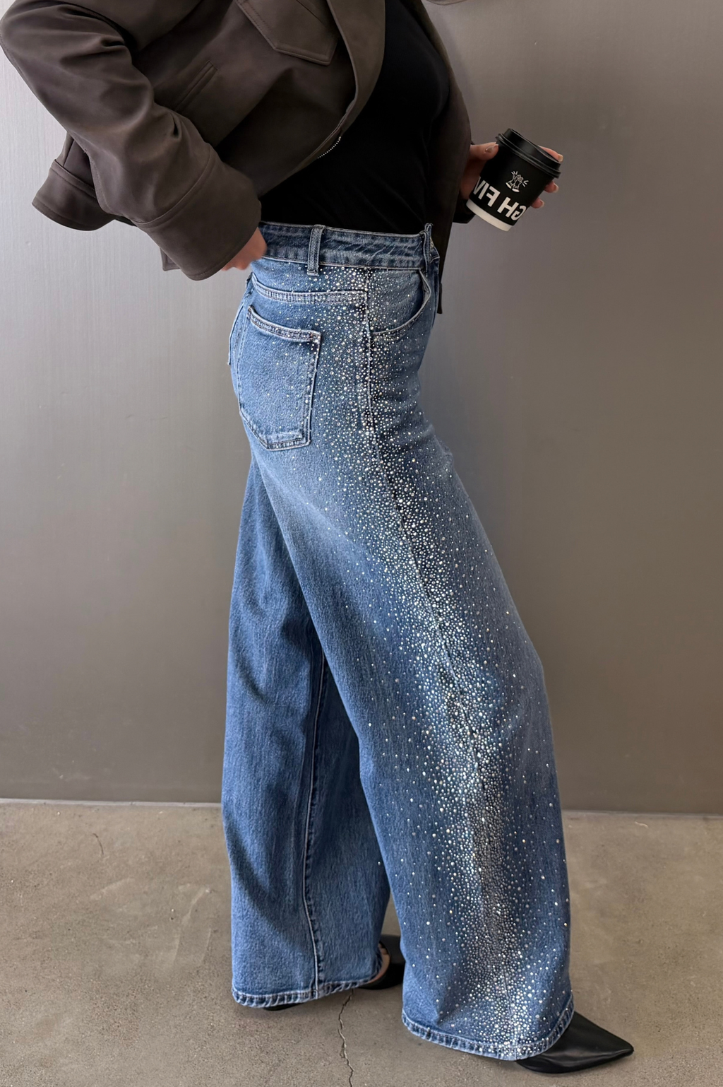 MAURA EMBELLISHED JEANS DENIM
