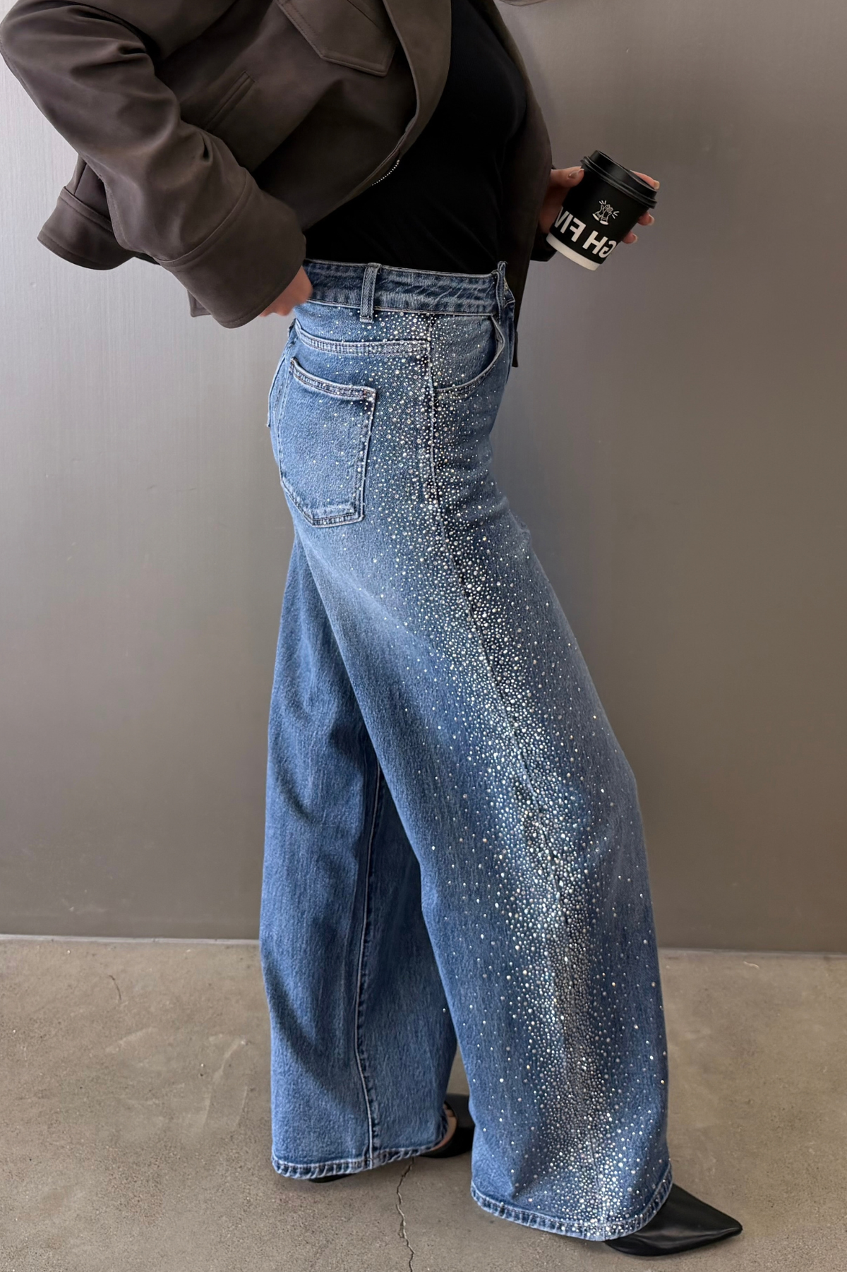 MAURA EMBELLISHED JEANS DENIM