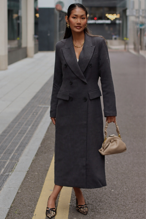 LILLE TAILORED OVERCOAT CHARCOAL