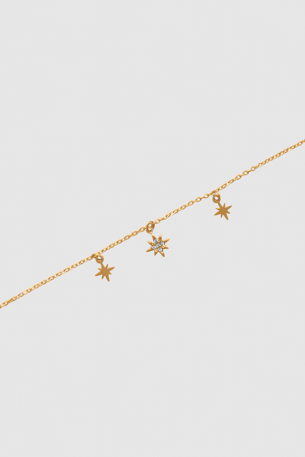 Dainty triple star chain bracelet