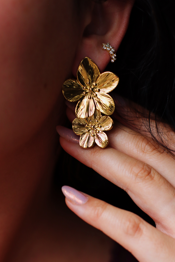 Oversized floral earrings