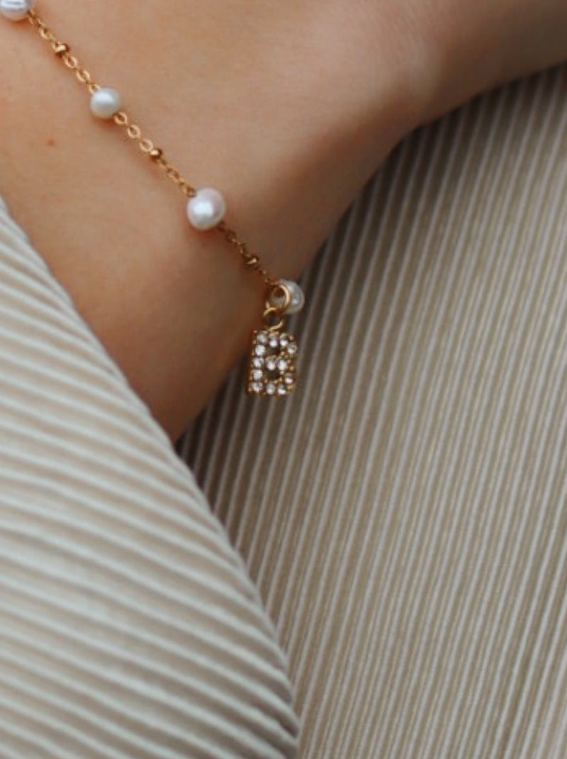 Pearl Alphabet Pendant Necklace