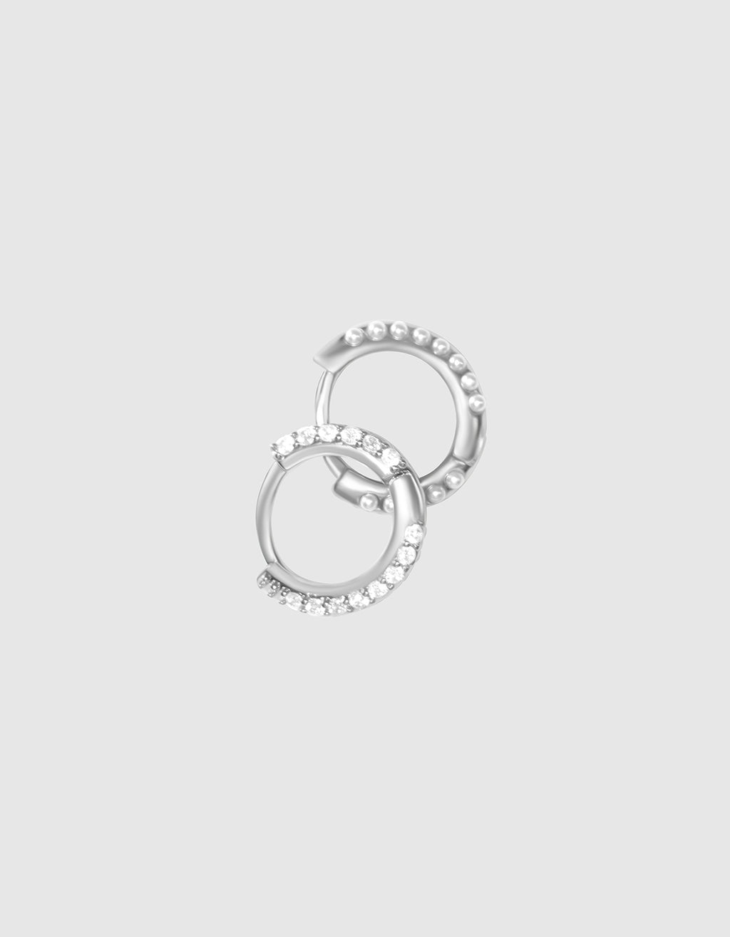 Two Sided Huggie Silver Colour
