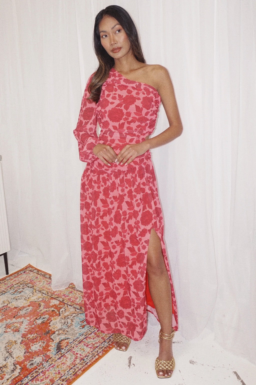 Solace Floral Dress Red