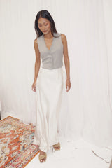 Dallas Midi Textured Skirt Ivory
