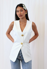Karrie Waistcoat White