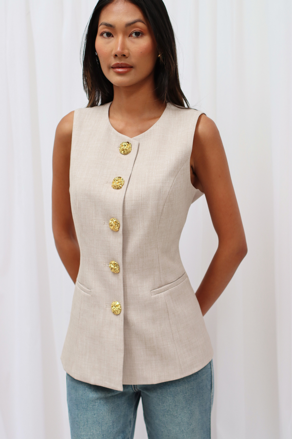 KARRO WAISTCOAT SAND