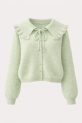 KHIRA COLLARED CARDIGAN PASTEL GREEN