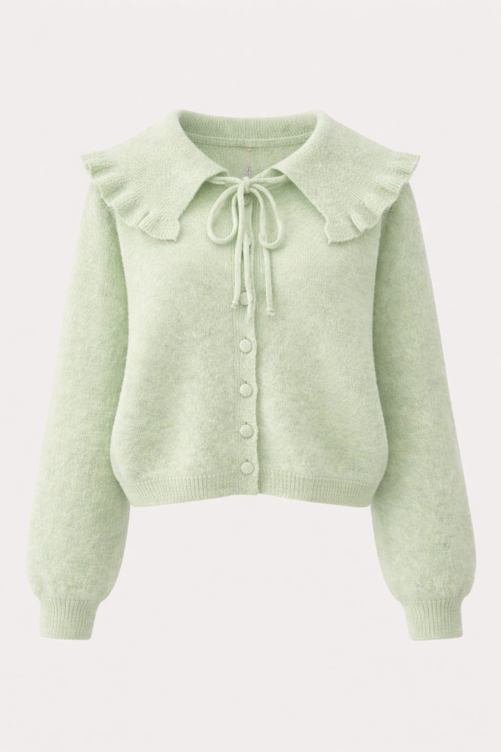 KHIRA COLLARED CARDIGAN PASTEL GREEN