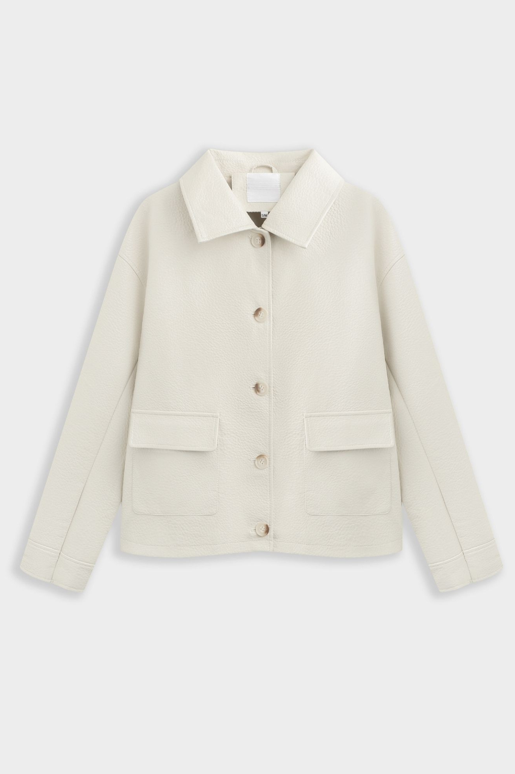 LOGAN FAUX LEATHER JACKET BEIGE