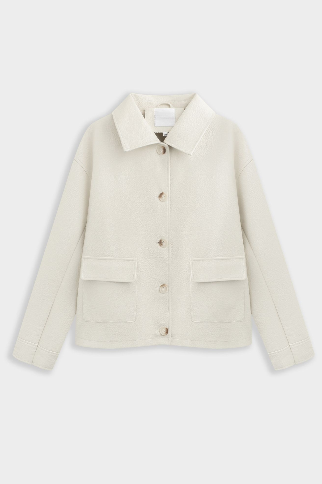 LOGAN FAUX LEATHER JACKET BEIGE