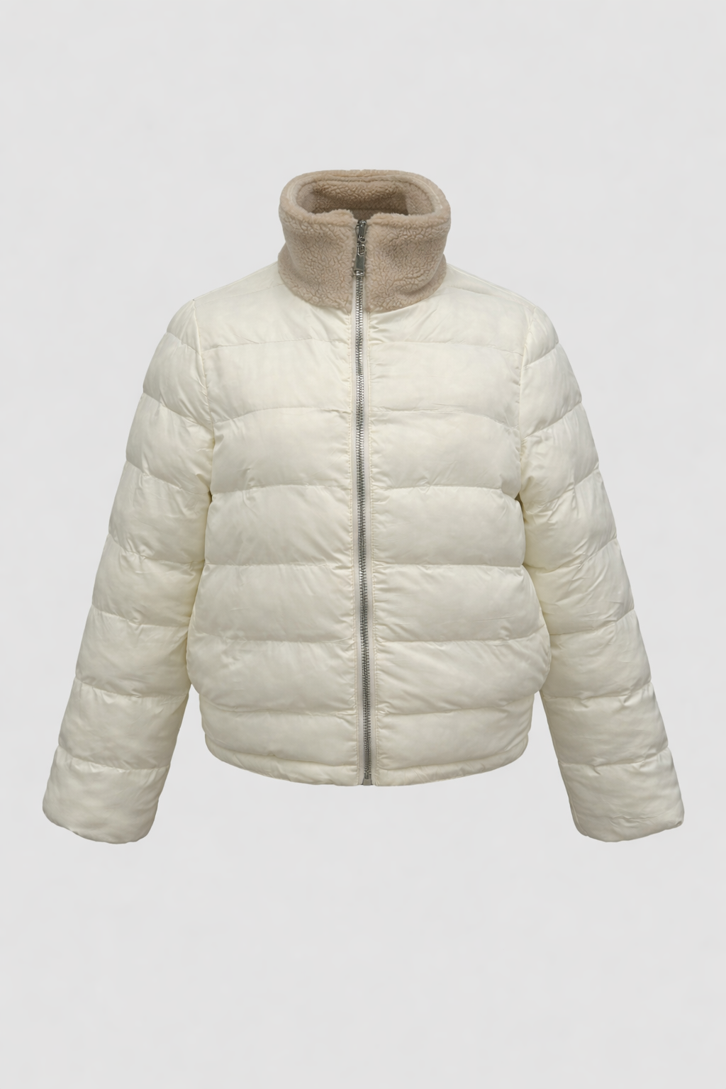 Gia Reversible Teddy Puffer Jacket Beige