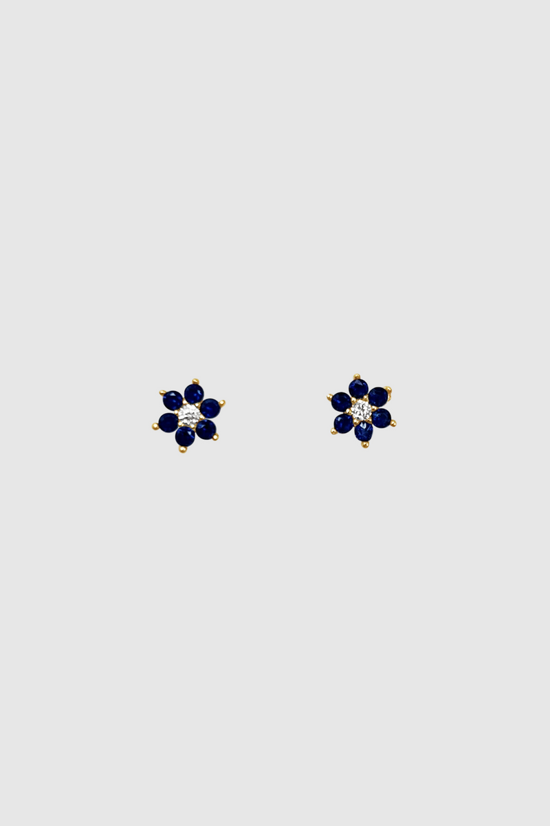 Vaani Blue Flower Earrings