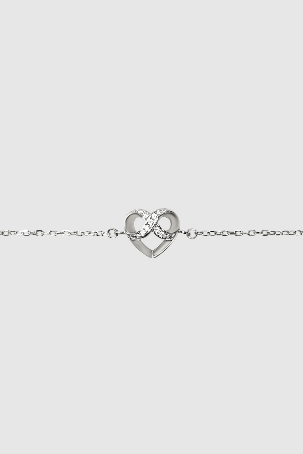 Violet Eternal Heart Bracelet Silver