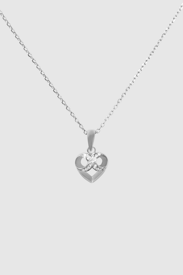 Violet Eternal Heart Necklace Silver