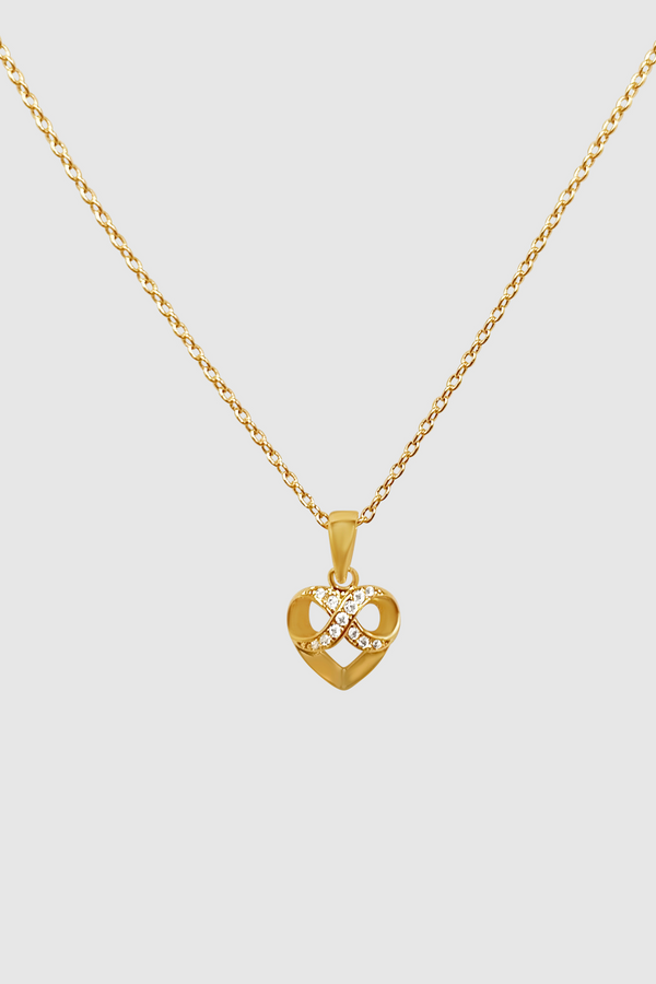 Violet Eternal Hearts Gold Filled Heart Necklace