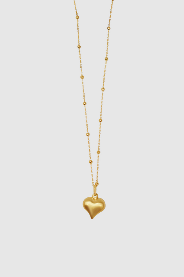 Viviana Brushed Heart Necklace