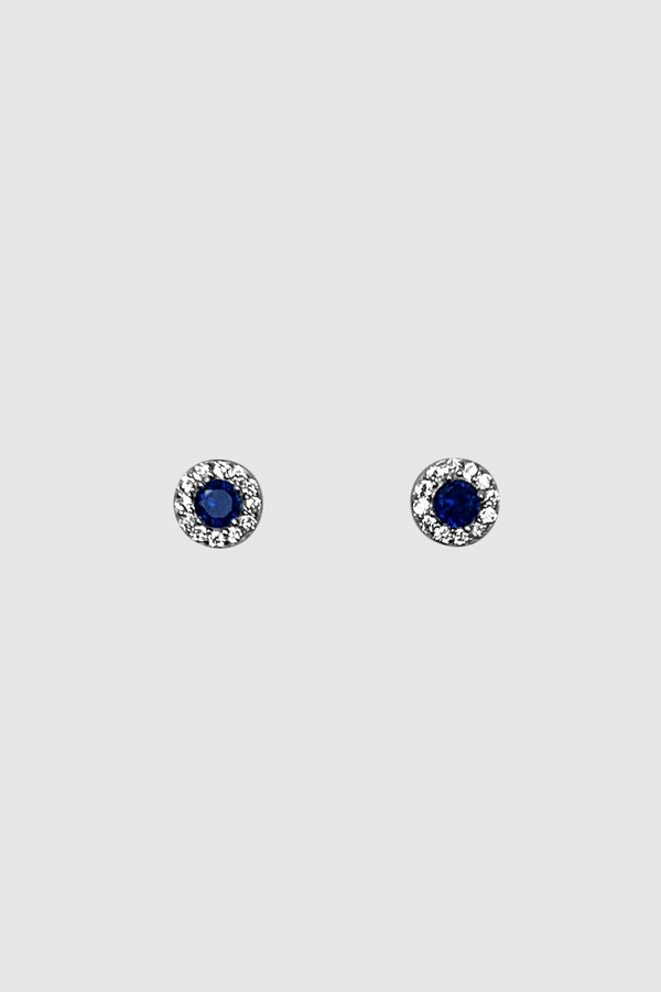 Viyan Blue Stud Earrings Silver