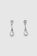 Walker Pearl Drop Earrings Silver