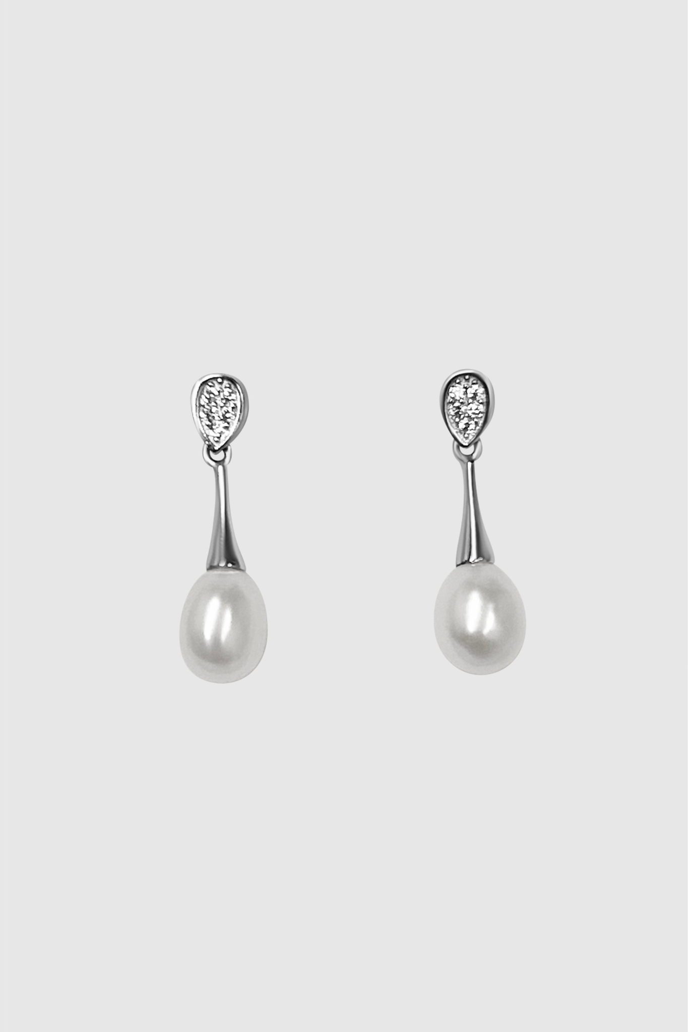 Walker Pearl Drop Earrings Silver