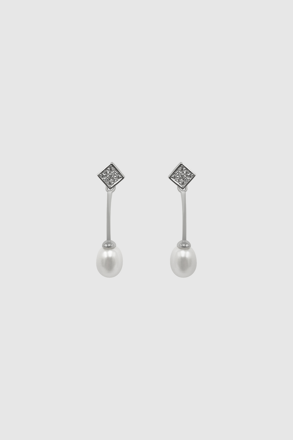 Wini Pearl Drop Earrings Silver