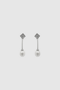 Wini Pearl Drop Earrings Silver