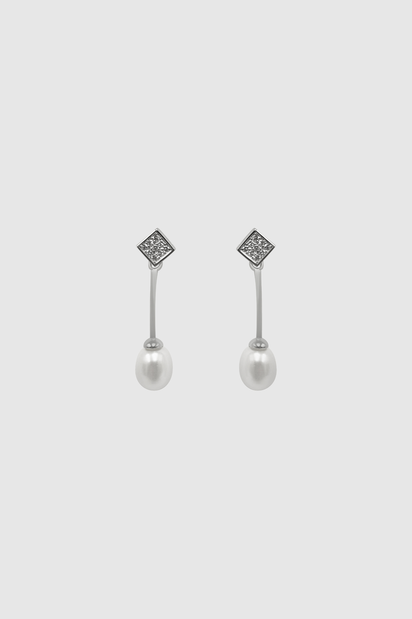 Wini Pearl Drop Earrings Silver