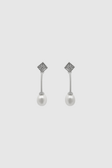 Wini Pearl Drop Earrings Silver