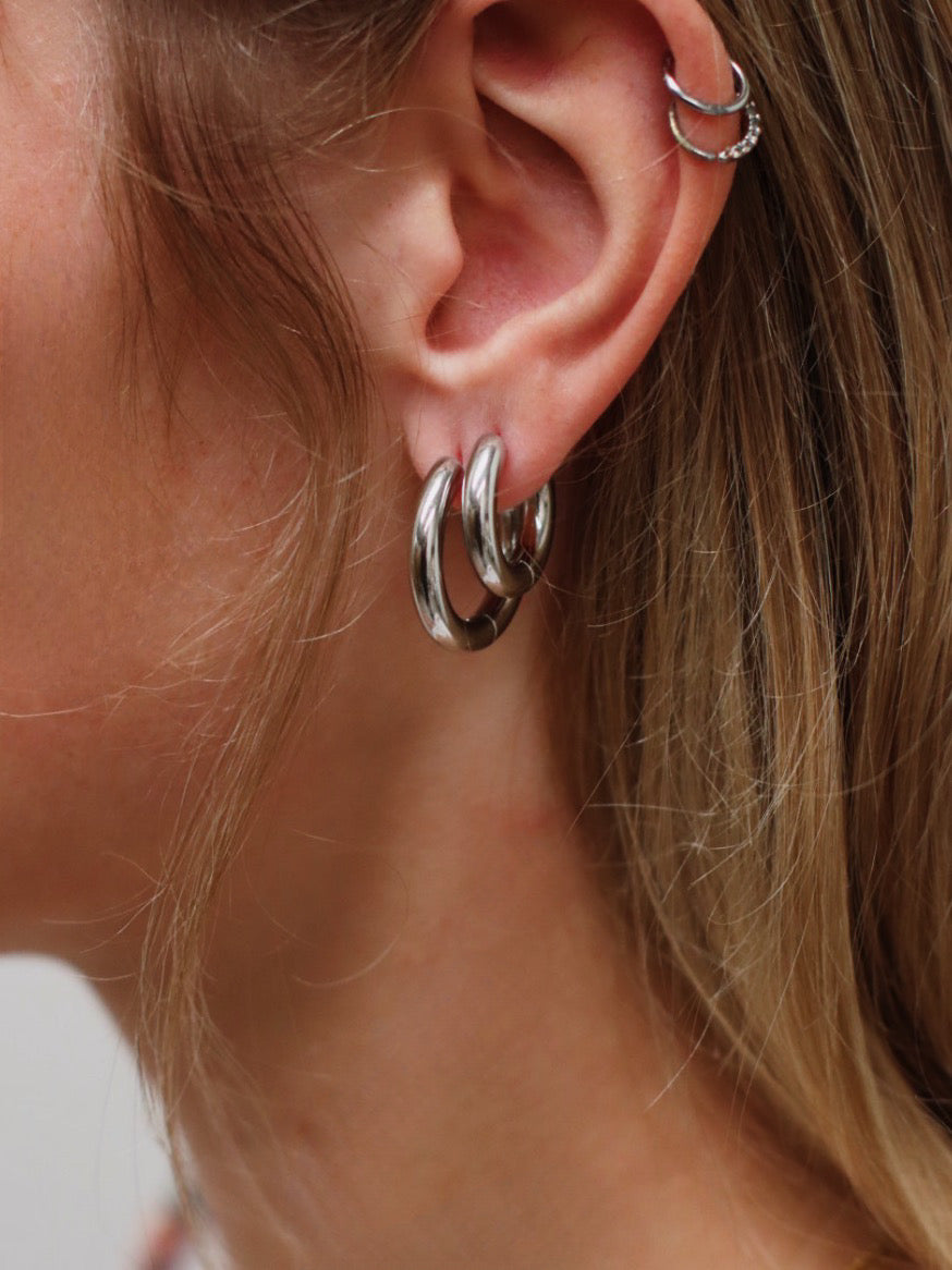 Maya Classic Hoops Silver